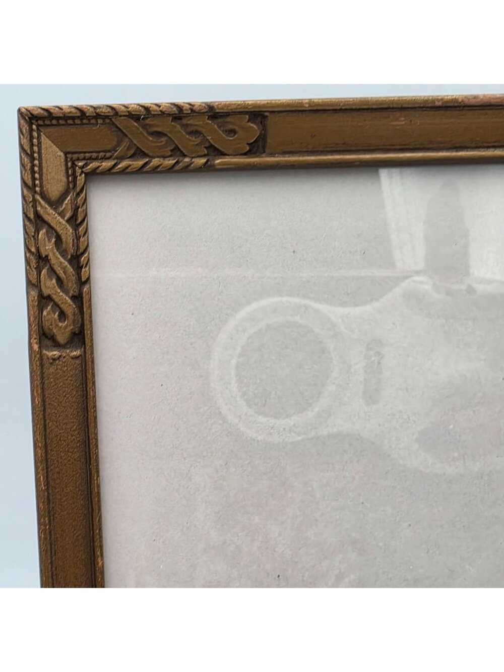 Vintage Wooden Picture Frame Celtic-Inspired Knot Design 7" x 10" Glass Insert